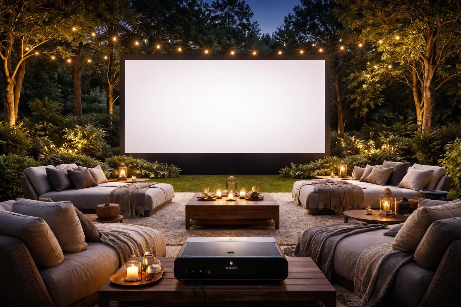 découvrez comment créer un cinéma en plein air premium dans votre jardin grâce aux vidéoprojecteurs epson, pour des soirées cinéma inoubliables sous les étoiles.