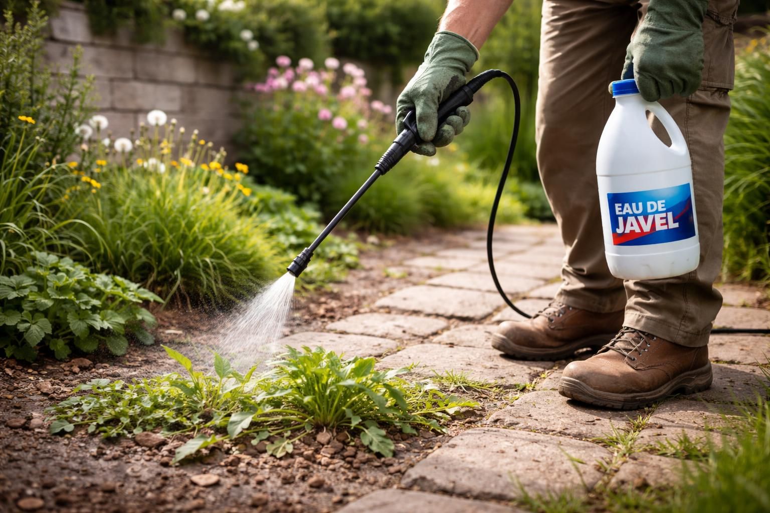 découvrez comment utiliser l'eau de javel comme désherbant efficace pour éliminer les mauvaises herbes facilement et protéger votre jardin naturellement.