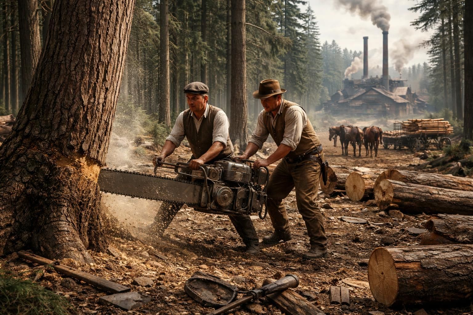 découvrez pourquoi les tronçonneuses ont été inventées et comment elles répondaient aux besoins croissants durant la pleine industrialisation, facilitant le travail du bois et le développement industriel.