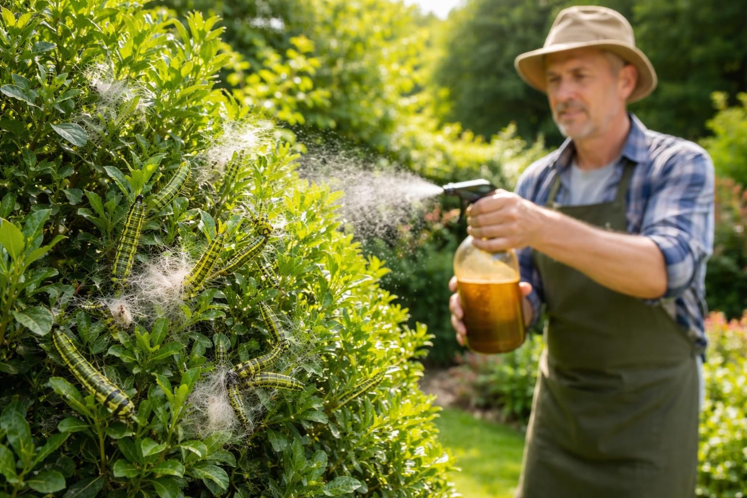 protégez vos buis des dégâts causés par la pyrale grâce à des traitements naturels et efficaces, inspirés des remèdes de grand-mère.