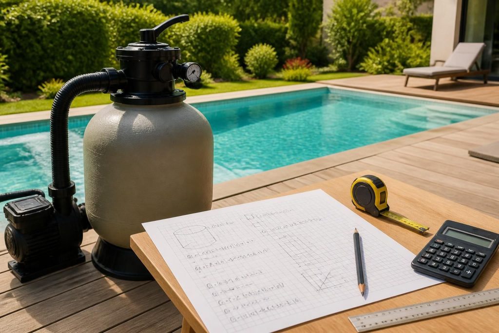 apprenez à calculer la taille idéale d'un filtre à sable pour votre piscine et assurez une filtration optimale pour une eau propre et claire toute la saison.